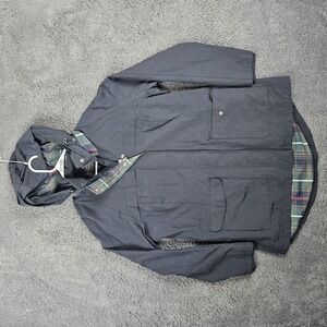 Pendleton Jacket‎ Mens XL Navy Hooded Plaid Lined Outdoor Heritage Classic